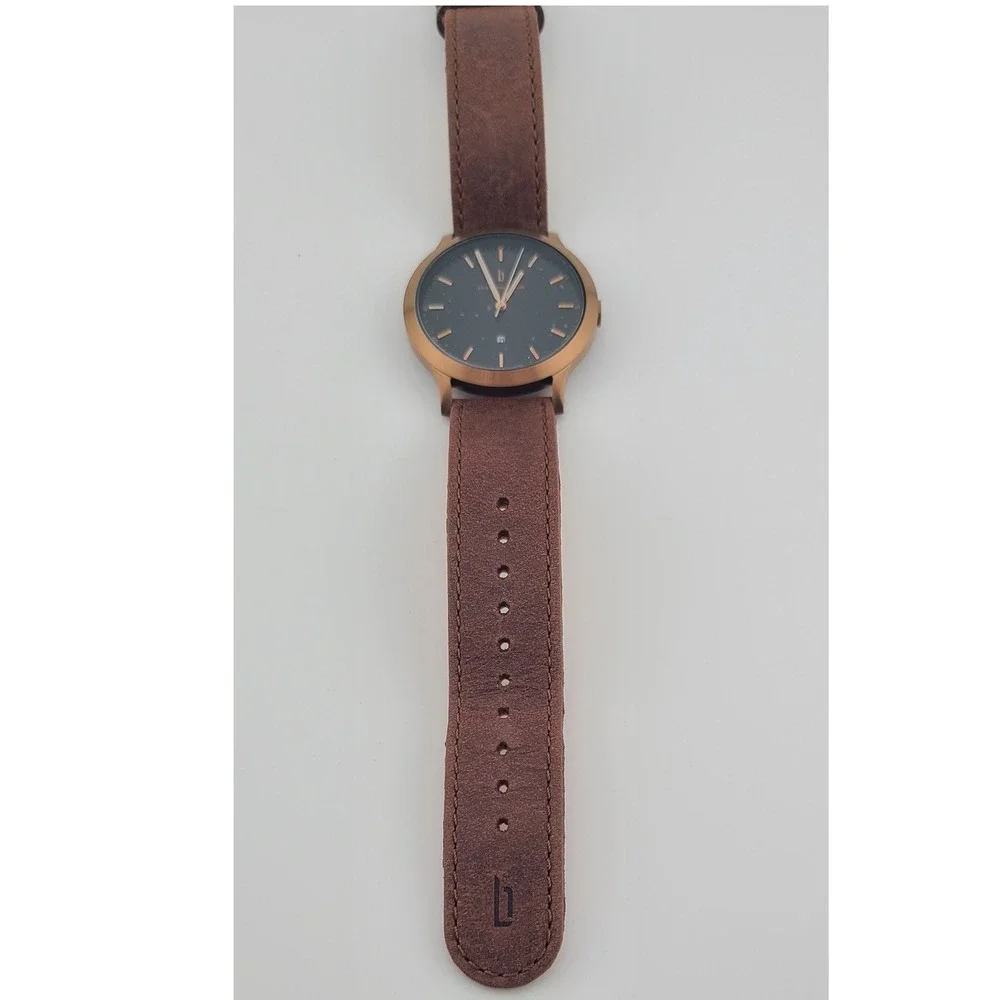 Lilienthal Berlin L1 Watch Bronze Case Black Dial Brown Italian Leather Strap